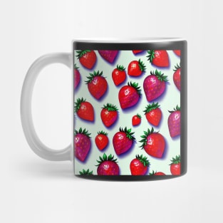 Realistic Strawberry Pattern Watercolor Painting Mug